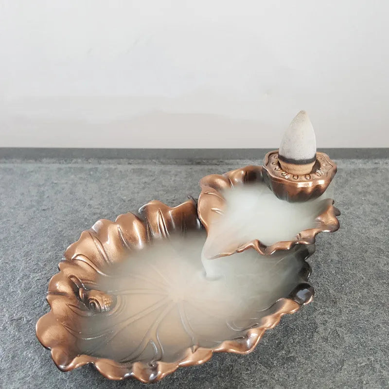 Incense Cone Burner Lotus Leaf