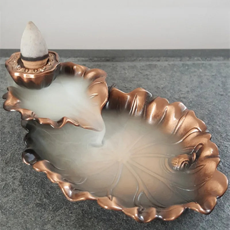 Incense Cone Burner Lotus Leaf